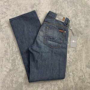 7 For All Mankind Jeans Mens 30x30” Austyn Dark Blue Denim Straight Leg Casual
